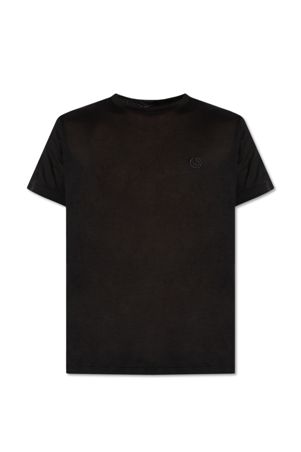 【ラスト1点】GIORGIOARMANI ロゴ Tシャツ クリスタル Supima jersey T-shirt with micro logo patch | Emporio Armani